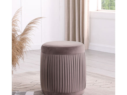Pescadero - Round Upholstered Ottoman - Mauve