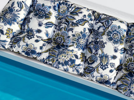 Outdoor Bench Cushions With Secure Tie Down Straps - Blue / Multi