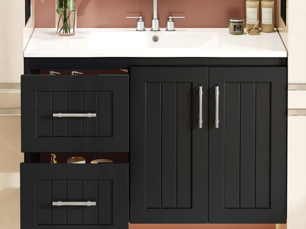 Wall Mounted Bathroom Vanity & Sink, 2 Drawers