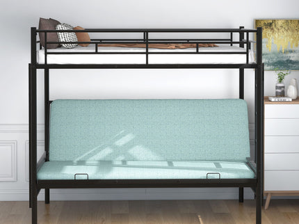 Twin Over Full Bunk Bed, Multifunction - Black