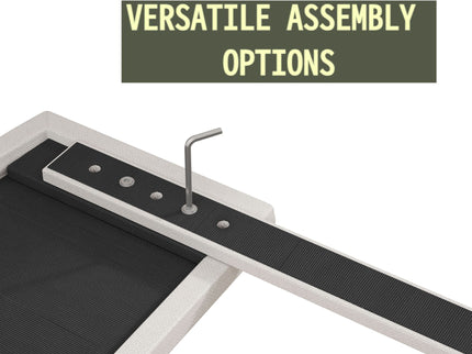 King Size, Upholstered Platform Bed Frame With Adjustable Headboard, No Box Spring Needed - White