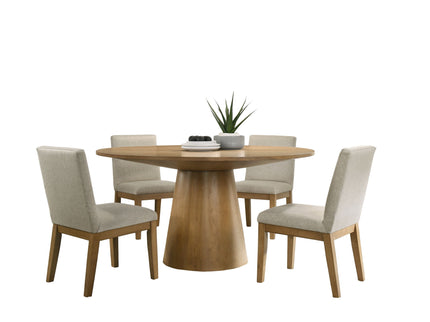 Jasper - Wide Contemporary Round Dining Table Set