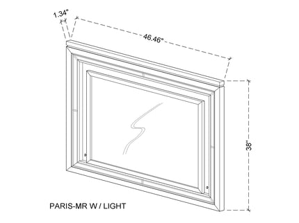 Cross - Glam Mirror With LED - Champagne