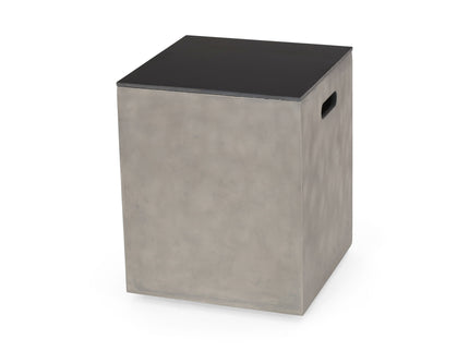 Modern Design Mgo Tank Holder Side Table With Ceramic Top - Black / Gray