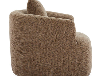 360° Swivel Barrel Sofa Chair With Throw Pillow, Upholstered Accent Chair