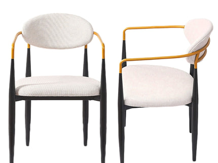 Modern Upholstered Dining Chair With Accented Armrests (Set of 2)