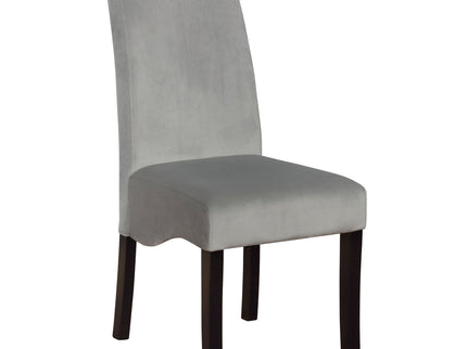 Upholstered Dining Chair Soft Padded Seat And Flared Back Design (Set of 2) - Gray