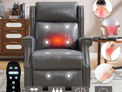 Manual Recliner Chair  With Heavy Duty Motion Mechanism, 8 Vibrating Nodes And 3 Massage Modes For Living Room