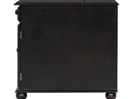Vintage Flip Top Side Table With USB Ports