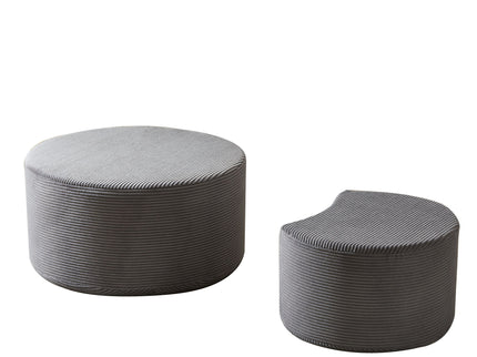 Modern Upholstered Round Coffee Table For Living Room (Set of 2)