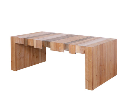 Modern Rustic Table With Sculpted Block Design