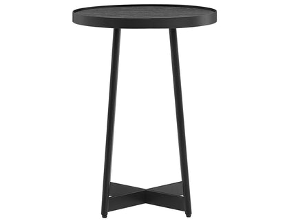 Ranlo - Round Accent Table With Geometric Legs - Black