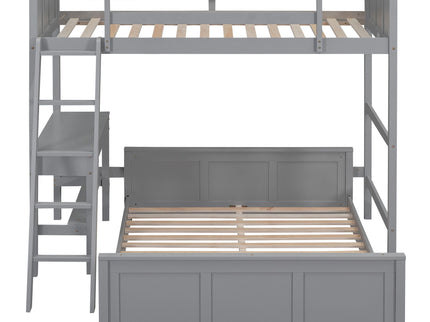 Full Over Full Bunk Bed With Desk