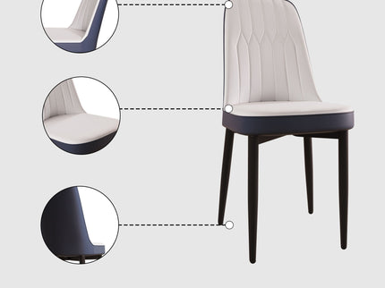Modern Dining Chair With Cushions And Metal Legs