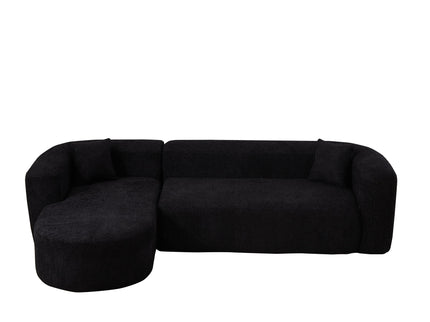 L - Shape Boneless Cloud Couch With 2 Throw Pillows For Living Room