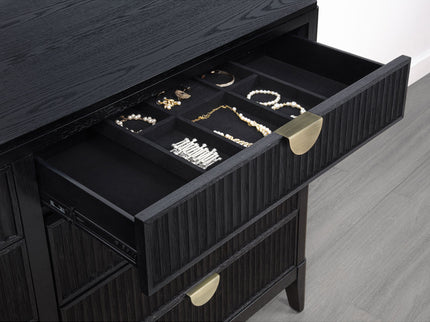 Ennis - 8 Drawer Dresser With Mirror - Black