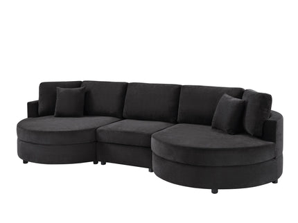 Modern 3 Seater Upholstered Sofa With Curved Design