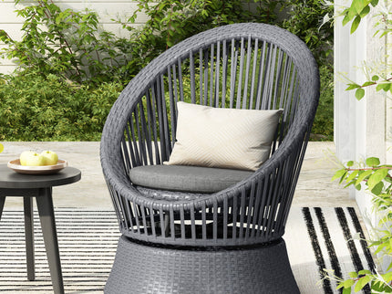 Modern Swivel Wicker Lounge Chair With Round Design