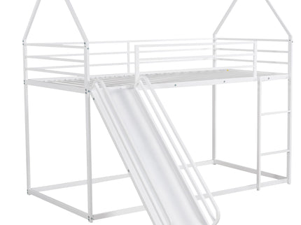 Twin Over Twin House Bunk Bed With Ladder And Slide