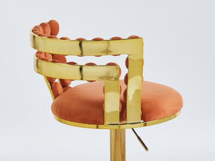 Modern Bar Chair With Iron Tube Legs, Soft Cushions And Comfortable Backrest (Set of 2)
