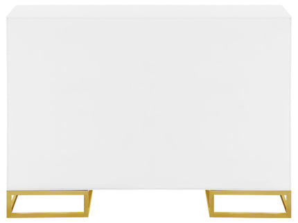 Synchrony - 2 Door Accent Cabinet With Art Deco Trim - White