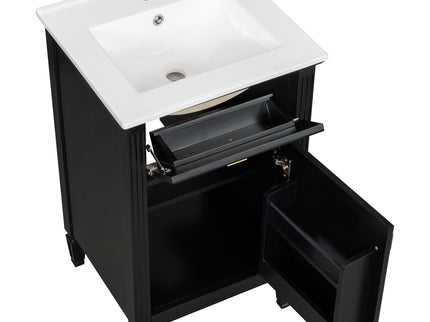 Bathroom Vanity With Sink, Adjustable Shelf, Tilt-Out Drawer