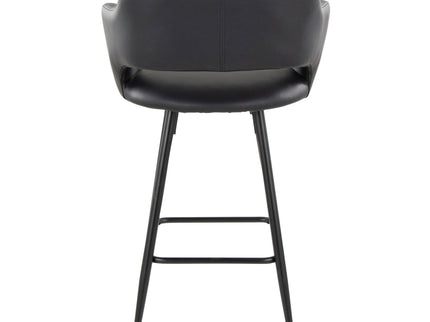 Margarite - Contemporary Fixed Height Counter Stool With Square Footrest (Set of 2)