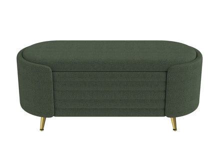 Modern Oval Storage Ottoman With Upholstery