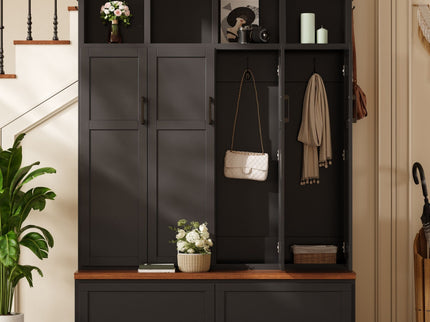 Hall Tree With 4 Hidden Cabinets