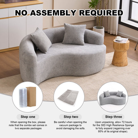 Tai Chi - Curved Dual Depth Loveseat