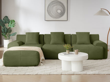 L Shaped Modular Sectional Sofa And Movable Ottoman