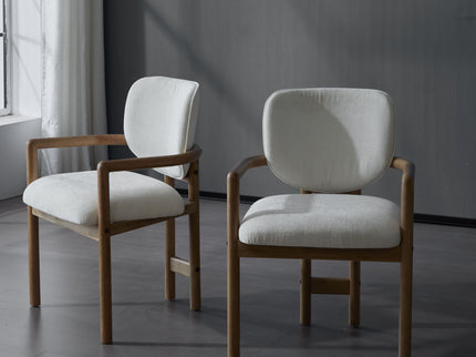 Upholstered Arm Dining Chairs (Set of 2)