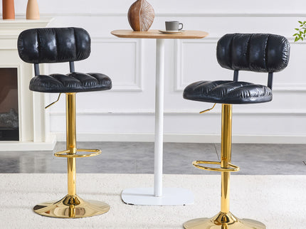 Adjustable Height Bar Stools & Footrest For Kitchen Island (Set of 2)