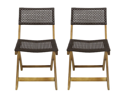 Bistro Foldable Chair With Wicker Backrest