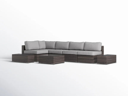 Wicker Sectional Seating Group With Cushions