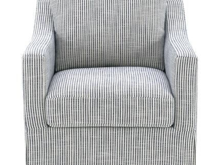 Merced - Upholstered Sloped Arm Accent Swivel Chair With 360 Degree Swivel Base - Gray