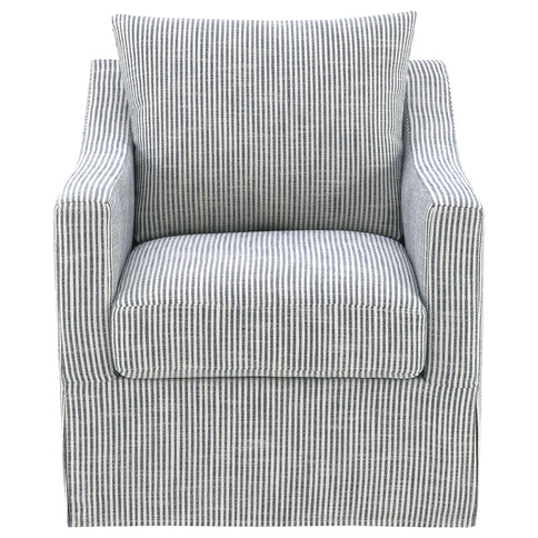Merced - Upholstered Sloped Arm Accent Swivel Chair With 360 Degree Swivel Base - Gray