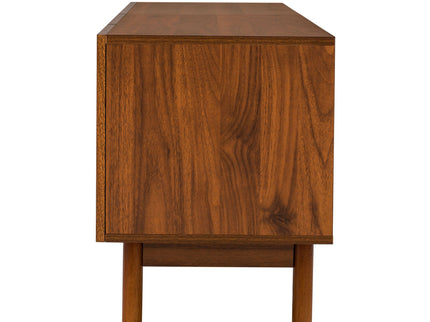 TV Stand With Legs, Media Console, 4 Cabinets For Living Room - Natural Wood