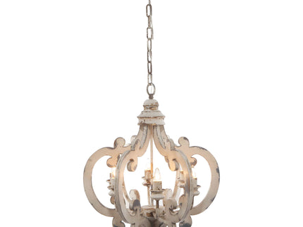 Farmhouse Chandelier, 6 Light Wood Chandelier Pendant Light Fixture With Adjustable Chain For Dining Room Living Room Entryway, Bulb Not Included