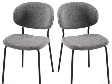 Boucle Dining Chairs, Dining Chairs With Metal Legs For Dining Room, Kitchen, Living Room