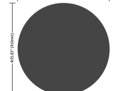 36" Round Tempered Glass Table Top Black Glass 1 / 4" Thick Round Polished Edge - Black