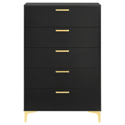 Lexie - 5 Drawer Rectangular Chest - Black