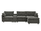 Dark Gray / 2 Pc. Sectional Sofa, Ottoman