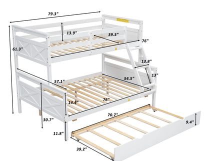Bunk Bed With Ladder And Safety Guardrail