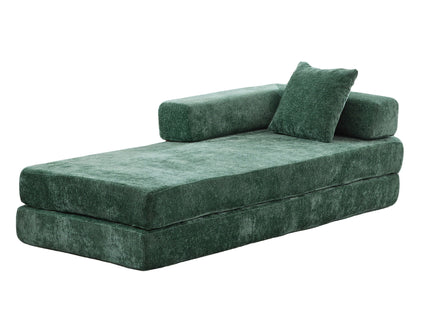 Convertible Floor Sofa Bed With Pillow Back Support Armrest