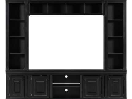 TV Stand With Hutch, Large Entertainment Center With Adjustable Shelves