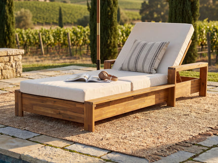 Chaise Lounge With 3 Fold Cushion Set, 3 Position Adjustable Backrest