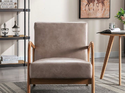 Classic Mid-Century Modern Accent Chairs, Open Framed Armchair With Cushioning