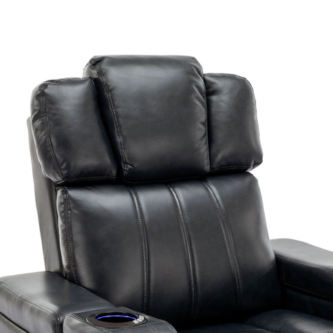 Power Recliner Theater Chair With Cooling Cup Holder, tooth Speaker, LED Lights, USB Ports