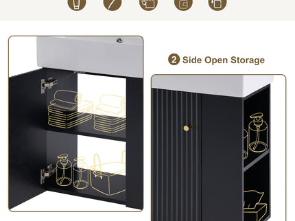 Modern Floating Bathroom Vanity With Ceramic Basin Perfect For Small Bathrooms